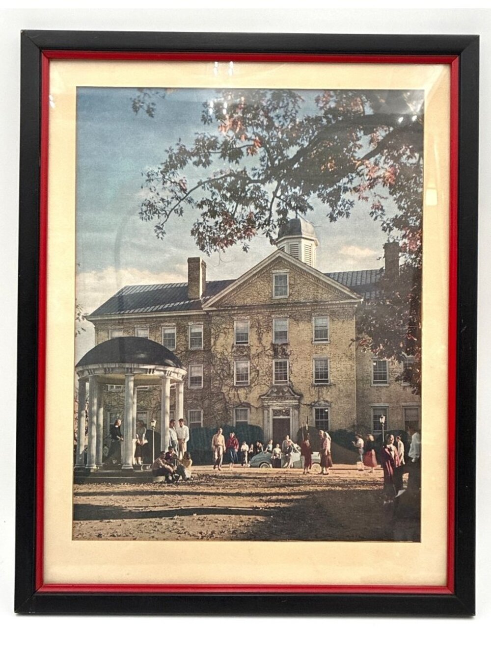 Vtg Framed Print  UNC Chapel Hill The Old Well and South Building 14 x 17 in